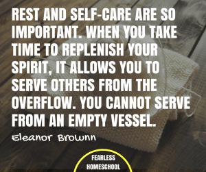 Rest and self-care are so important. When you take time to replenish your spirit, it allows you to serve others from the overflow.