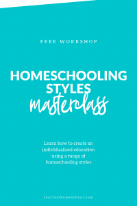Homeschooling Styles – a free workshop | Fearless Homeschool Learn how you can ditch the drudgery and have a fun, engaging, and crazily educational homeschool in this free masterclass. Learn how to integrate styles like classical homeschooling, unschooling, Steiner/Waldorf, Charlotte Mason and Montessori to create a truly personalised education at home.
